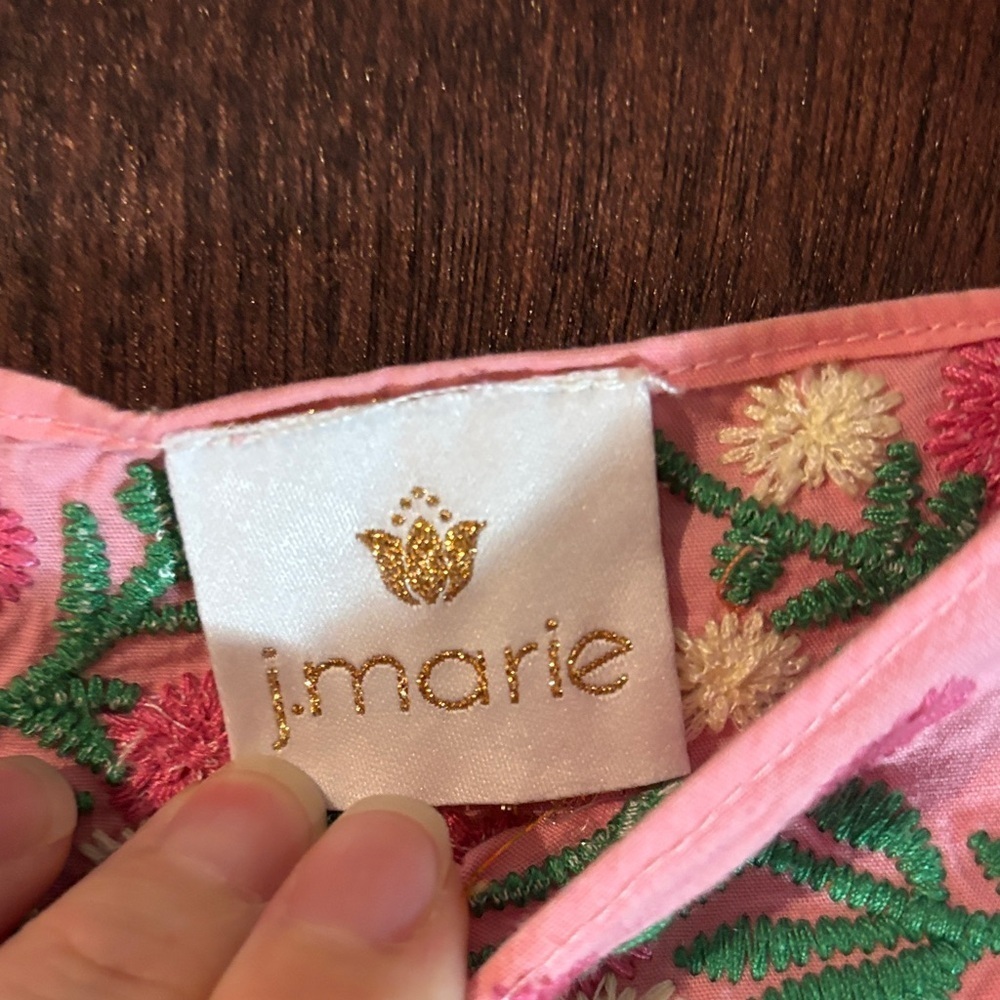 J. Marie Pink Floral Embroidered Top - Picture 2 of 4
